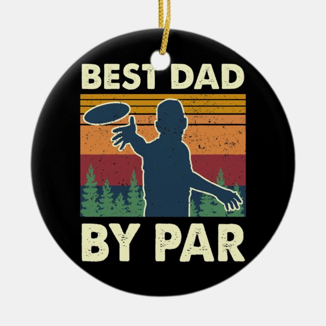 Beste Vater nach Par Tree Frisbee Disk Golf Player Keramik Ornament (Vorne)