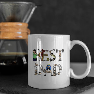 Beste Vater Sporttexte Welten Zweifarbige Tasse