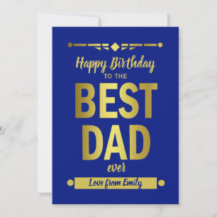 Beste Vater Typografie Gold Flat Card