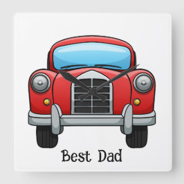 Beste Vater Uhr. Vollständig anpassbar. Quadratische Wanduhr