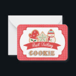 Beste Verkostung Mitteilungskarte<br><div class="desc">Dieses Best Degusting Cookie wird der Person in Ihrem Cookie-Austausch mit den meisten Stimmen für den besten Cookie verliehen. Koordiniert mit den anderen Produkten in der Weihnachts-Cookie-Exchange-Sammlung.</div>