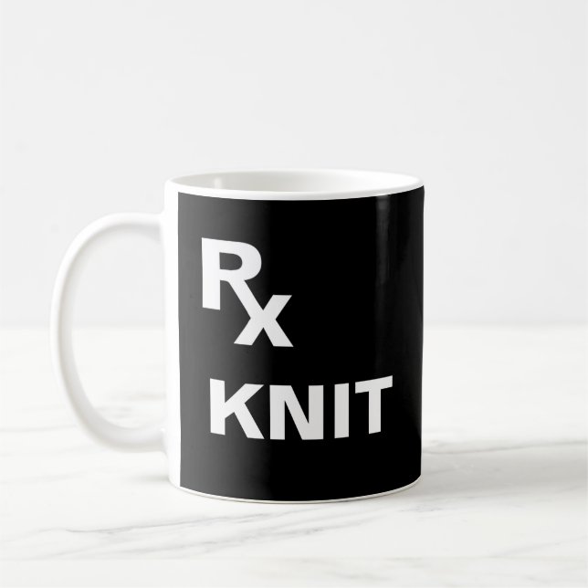 Beste Verschreibung - "RX STRICK" - YARN CRAFT Kaffeetasse (Links)