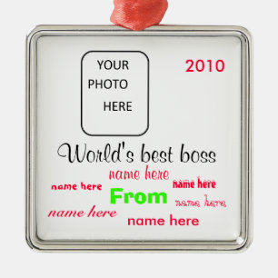 Beste Verzierung der Chef der Welt Weihnachts Silbernes Ornament