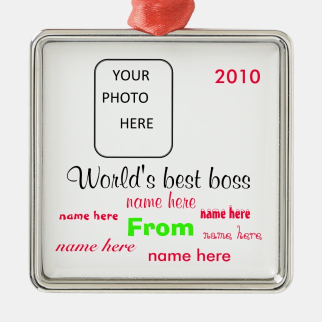 Beste Verzierung der Chef der Welt Weihnachts Silbernes Ornament (Vorne)