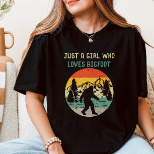 Beste Vintage Girl liebt Bigfoot Grafik T-Shirt