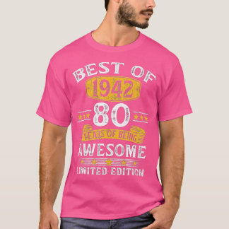 Beste von 1942 80 Jahren Geschenke 80. Geburtstags T-Shirt