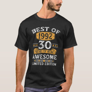 Beste von 1992 30 Jahre alte Geschenke 30. Geburts T-Shirt