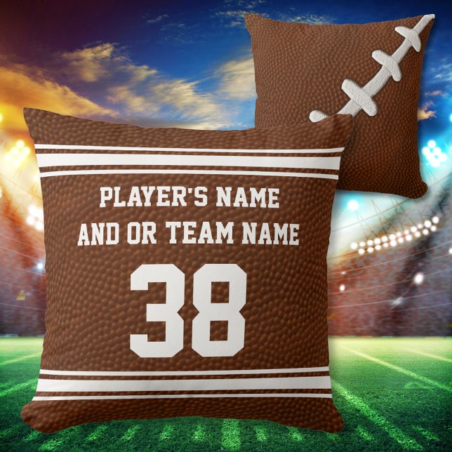 Beste Vorspeise-Night-Football-Geschenke PERSONALI Kissen (Personalized, Football Throw Pillows. Great, football team gifts, or, Football senior night gifts.)