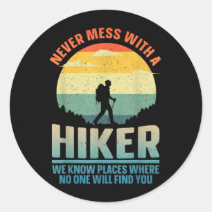 Beste Wanderkunst für Männer Frauen Outdoor-Wander Runder Aufkleber