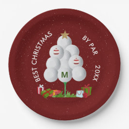 Beste Weihnachten von Par Golf Ball Tree Ursprüngl Pappteller