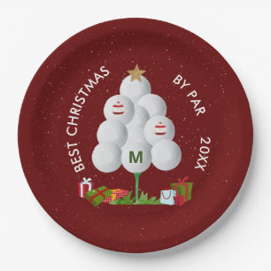 Beste Weihnachten von Par Golf Ball Tree Ursprüngl Pappteller