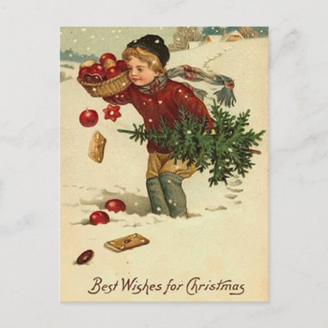 Beste Weihnachtswünsche Feiertagspostkarte (Vorderseite)
