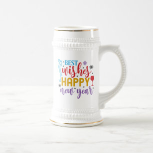 Beste Wünsche Frohes Neues Jahr Design-80967 Bierglas