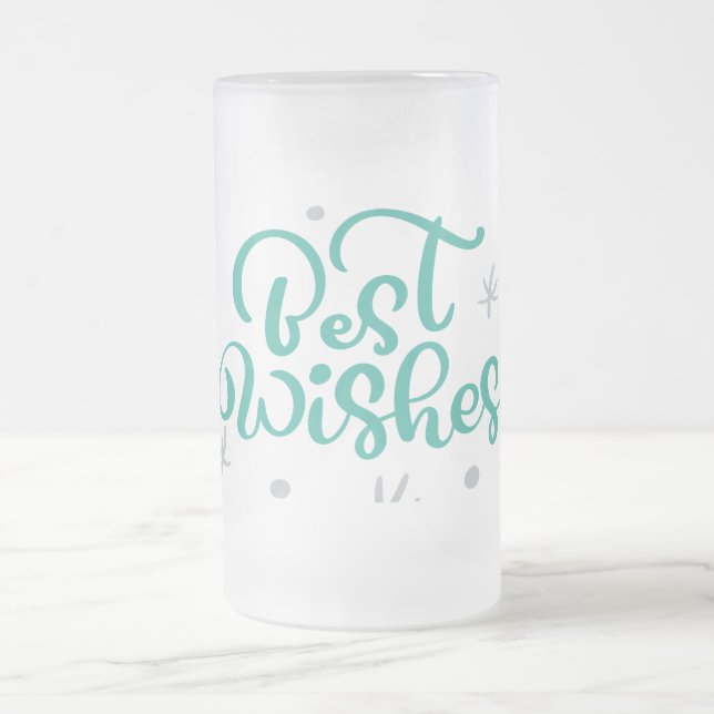 Beste Wünsche Frostiertes Glas Bierkrug Mattglas Bierglas (Mittel)