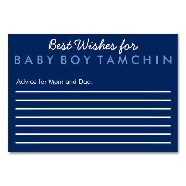Beste Wünsche für die Baby Advertising Card Tischnummer (Vorderseite)