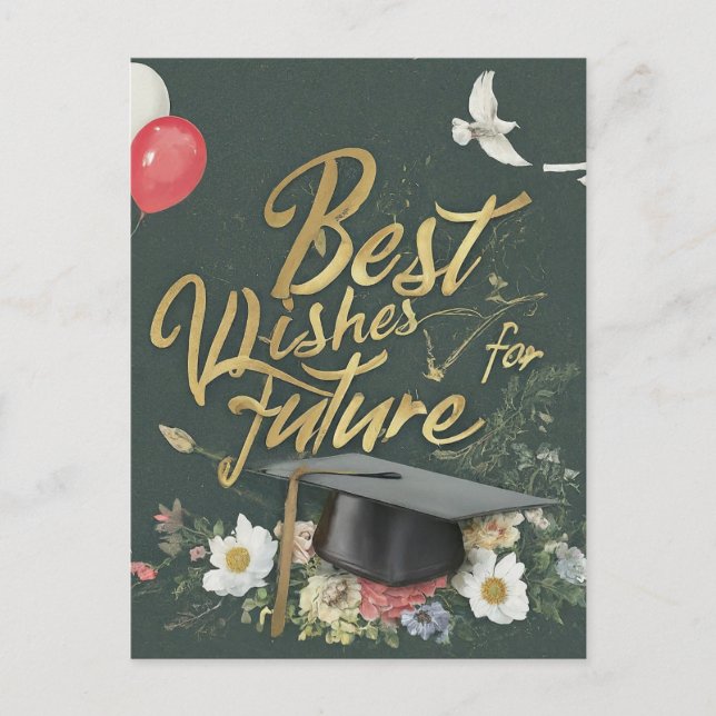 Beste Wünsche für die Zukunft Postkarte (Vorderseite)