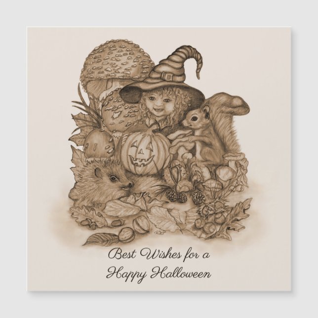 Beste Wünsche für ein glückliches Halloween Magnet (Vorderseite)