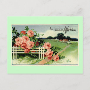 "Beste Wünsche für Ihren Geburtstag" Vintag Postkarte