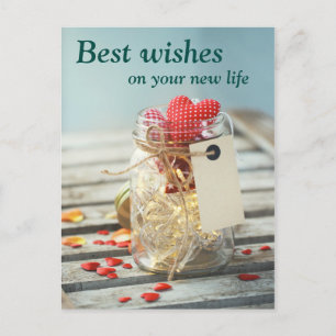 Beste Wünsche für neues verheiratetes Paar Vintage Postkarte