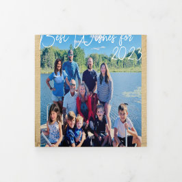 Beste Wünsche für Neujahr Foto & Weihnachtsbrief T Dreifach Gefaltete Einladung