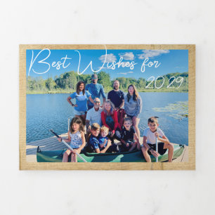 Beste Wünsche für Neujahr Foto & Weihnachtsbrief T Dreifach Gefaltete Einladung