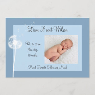 Beste Wünsche!!! Geburts-Mitteilung 1 (Blau) Ankündigung