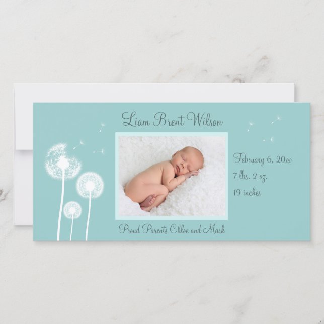 Beste Wünsche!! Geburtsankündigung 2 (Türkis) Ankündigung (Vorderseite)