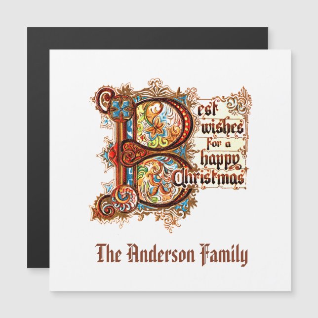 Beste Wünsche (in beleuchteten Buchstaben) für Wei Magnetkarte (Vorne/Hinten)