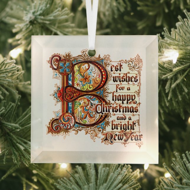 Beste Wünsche (in beleuchteten Buchstaben) für Wei Ornament Aus Glas (Insitu)