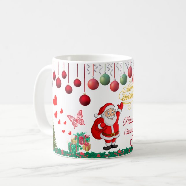 Beste Wünsche Neujahrs-Pokal Kaffeetasse (Vorderseite Links)
