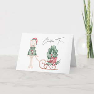 Beste Wünsche Polar Bear and Pine Boughs Karte