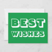 Beste Wünsche, Viel Glück, grünes Weiß