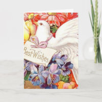 Beste Wünsche Viktorianische Dove-Blume Vintag Add