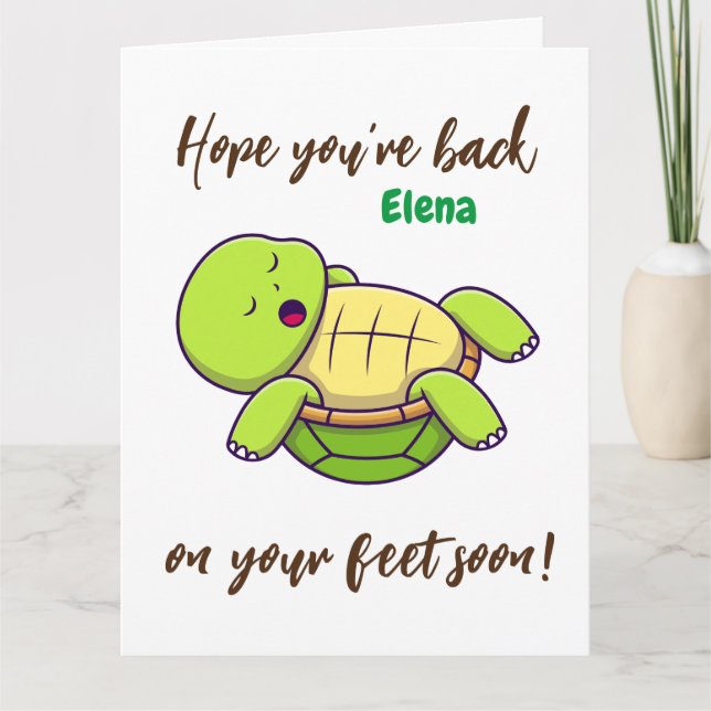 Beste Wünsche - zurück zu Fuß - bald alles erledig Dankeskarte (Vorderseite)