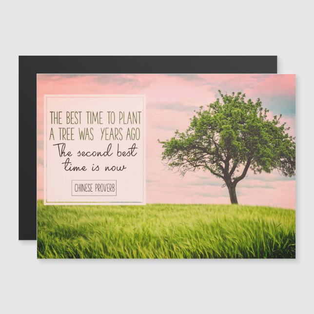 Beste Zeit zur Pflanze eines Baumes Magnetkarte (Vorne/Hinten)