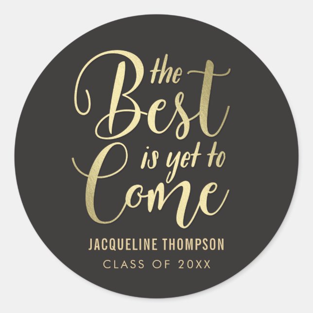 Beste zukünftige, EDITABLE-FARBkleber für Abschlus Runder Aufkleber (Vorderseite)