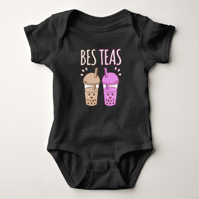Besteas Bubble Boba Kawaii Tea Graphic Baby Strampler (Vorderseite)