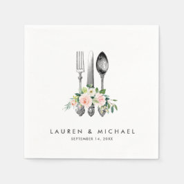 Besteck Blumengrün Hochzeitsnapkins Serviette