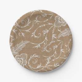 Besteck- und Spitzenpapierplatte Pappteller