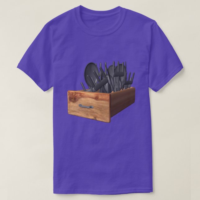 Besteckschubladen-T-Shirt T-Shirt (Design vorne)