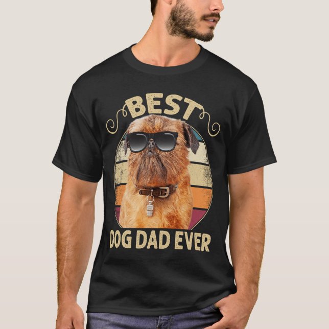 Besteever Best Dog Vater je Brussels Griffon Fathe T-Shirt (Vorderseite)