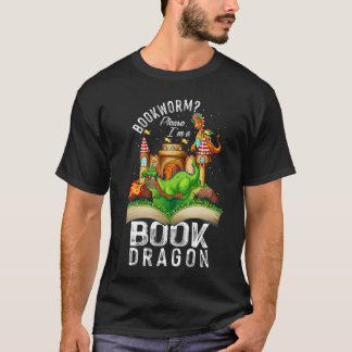 Besteever Bookworm I_m A Book Dragon Costume Booka T-Shirt