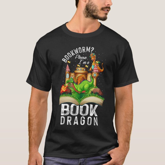 Besteever Bookworm I_m A Book Dragon Costume Booka T-Shirt (Vorderseite)