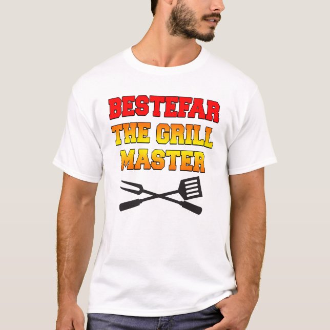 Bestefar Grill Master Norwegischer Großvater GIft T-Shirt (Vorderseite)
