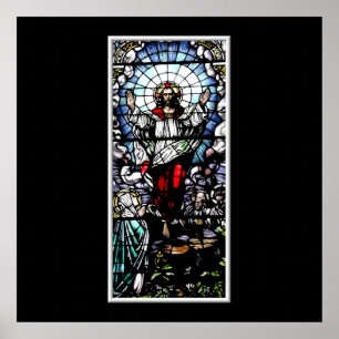 Besteigung des Jesus-Buntglasfensters Poster