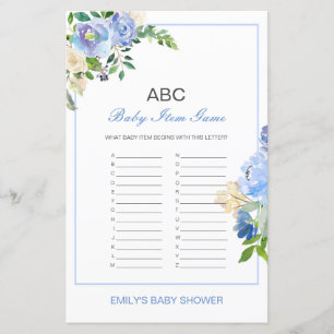 Bestellbare Alphabet Babyartikel Babydusche Spiel