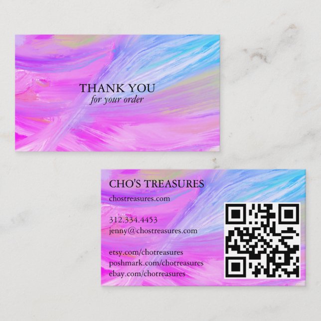 BESTELLEN DANK Minimalistisch Lila Blue Textured Visitenkarte (Vorne/Hinten)