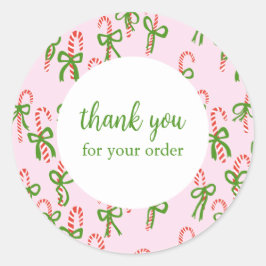Bestellen DANK Sie Custom Candycanes Xmas Urlaub Runder Aufkleber