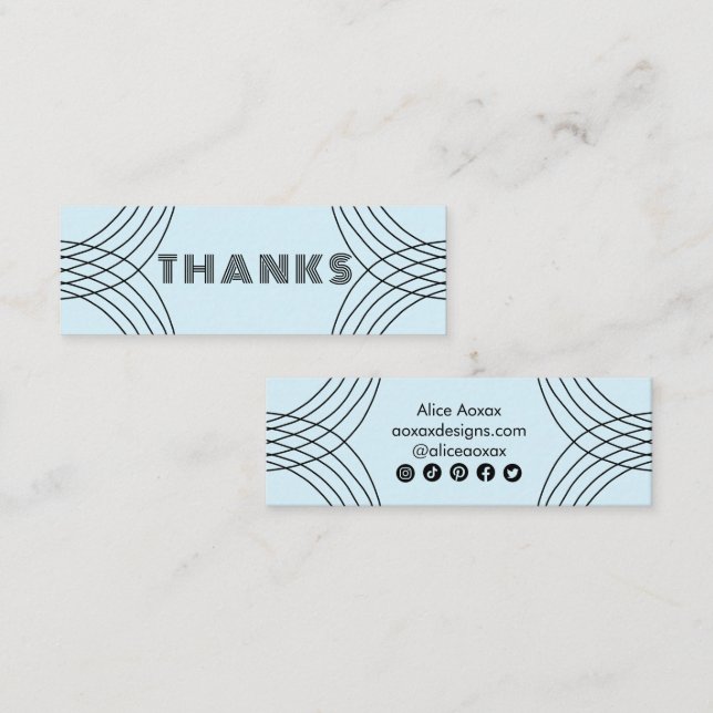 BESTELLEN DANKEN SIE Minimalistisch Abstrakte, ein Mini Visitenkarte (Vorne/Hinten)