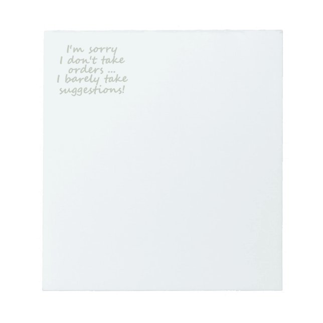 Bestellen Sie keine lustigen Sarcastic Zitate Notizblock (Vorderseite)